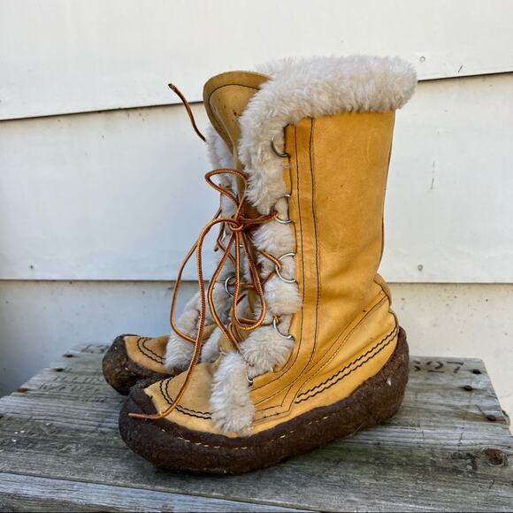 Vintage Sorel Kaufman Maple Leaf MukLuk Moccasin Sherpa Winter Boots - Picture 3 of 10